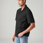 Men's Embroidered Relaxed Fit Resort Collar Shirt - Side View