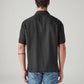 Men's Embroidered Relaxed Fit Linen Shirt - Back View