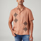 Men's Embroidered Relaxed Fit Resort Collar Linen Shirt - Styleshot View