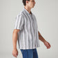 Men's Striped Relaxed Fit Linen Camp Shirt - Side View