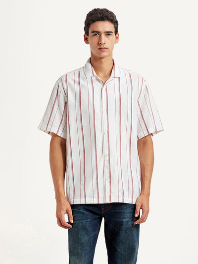 levi's Men's Striped White Relaxed Fit Camp Shirt-picture-40
