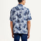 Men's Floral Light Blue Relaxed Fit Camp Shirt - Back View