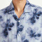 Men's Floral Light Blue Relaxed Fit Camp Shirt - Detail View