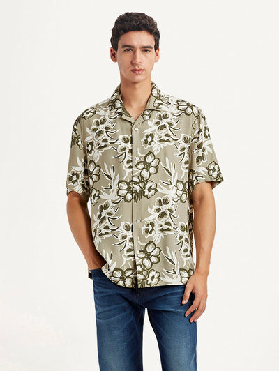 levi's Men's Floral Beige Relaxed Fit Camp Shirt-picture-15