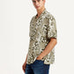 Men's Floral Beige Relaxed Fit Camp Shirt - Side View