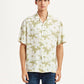 Men's Floral Olive Relaxed Fit Camp Shirt - Front View