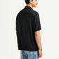 Men's Solid Black Relaxed Fit Camp Shirt - Back View