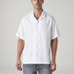 Men's Textured Relaxed Fit Dobby Resort Collar Shirt - Front View