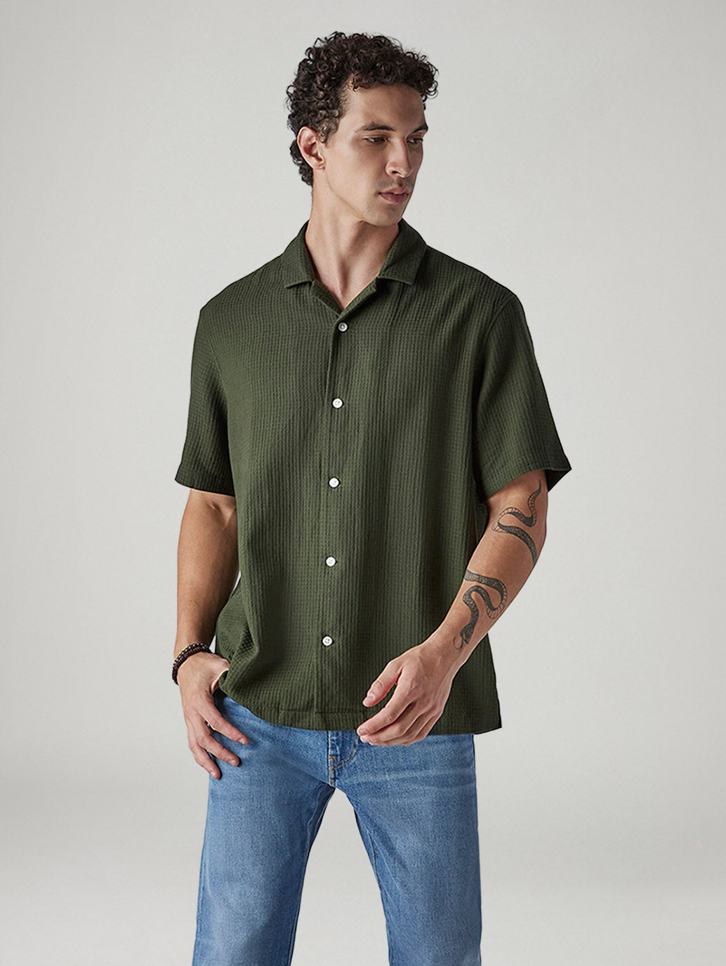 Men's Textured Relaxed Fit Shirt