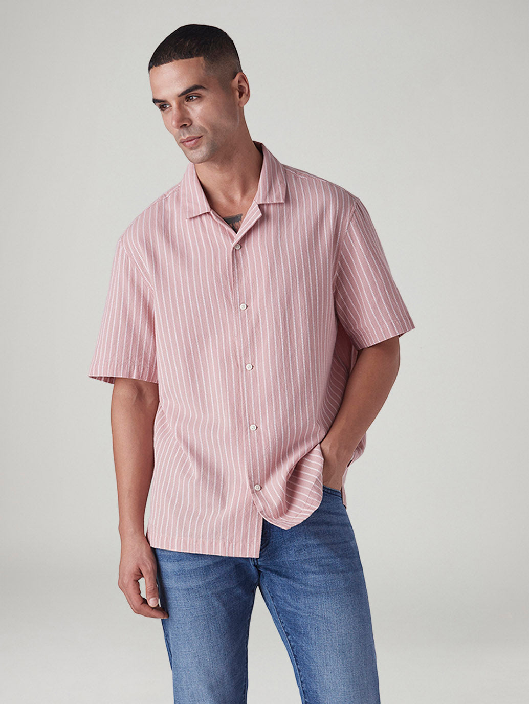 Men's Striped Relaxed Fit Dobby Shirt