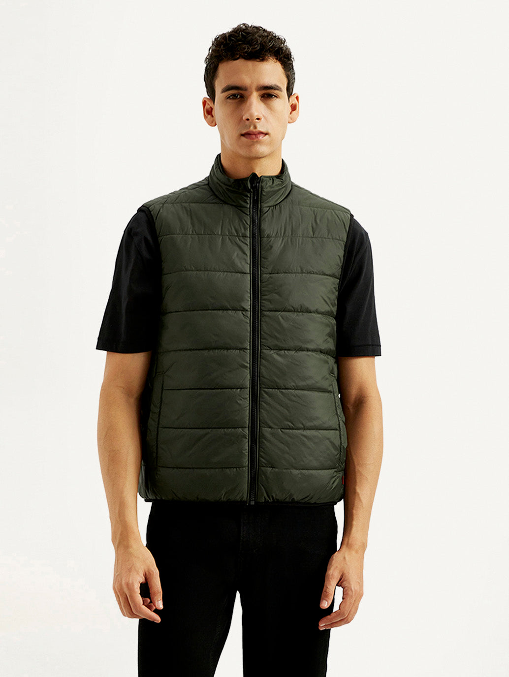 Men's Solid Green puffer Jacket