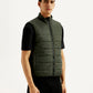 Men's Solid Green puffer Jacket - Side View