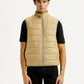 Men's Solid Beige Puffer Jacket - Front View
