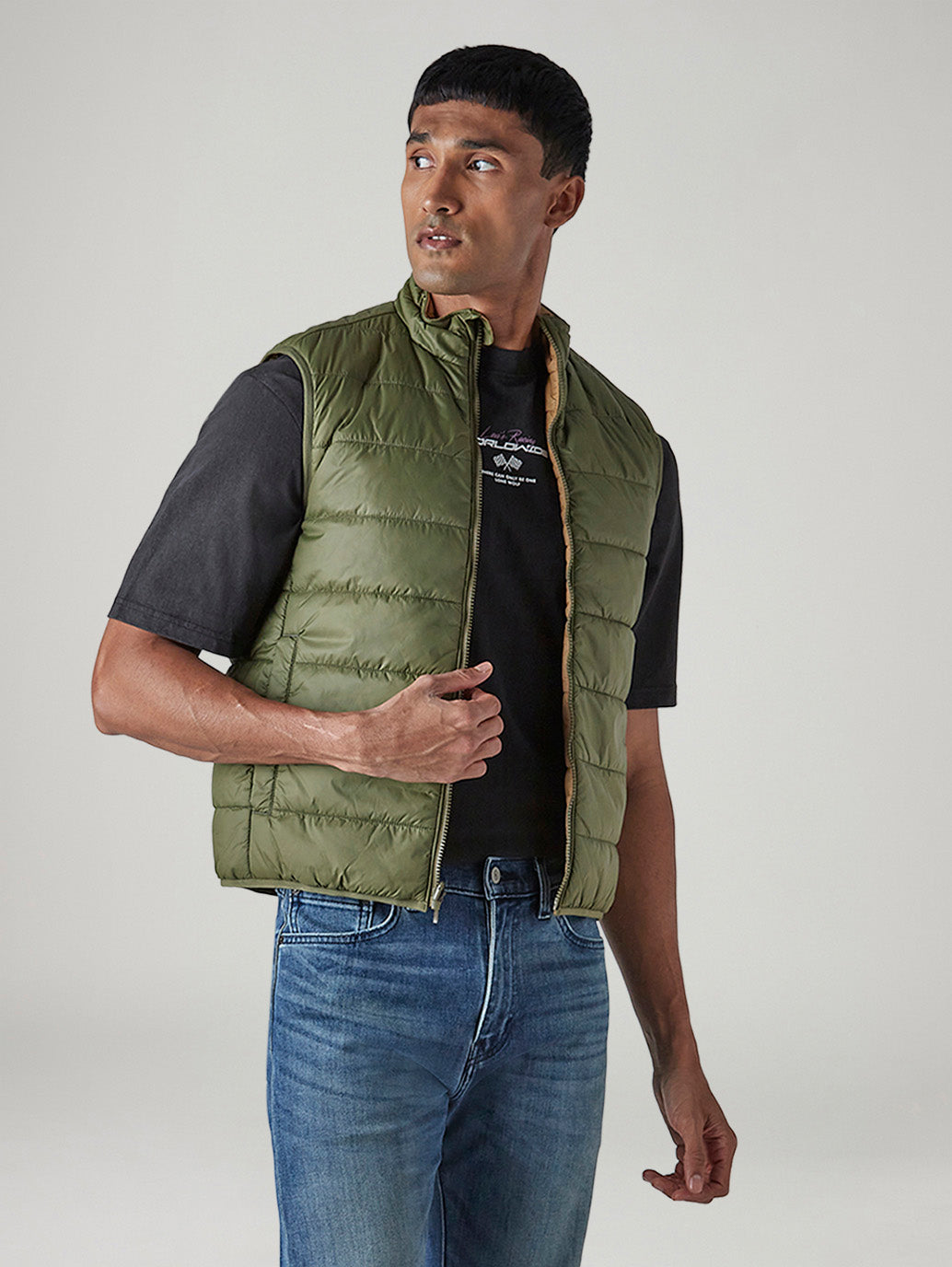 Men's Quilted Slim Fit Reversible Jacket