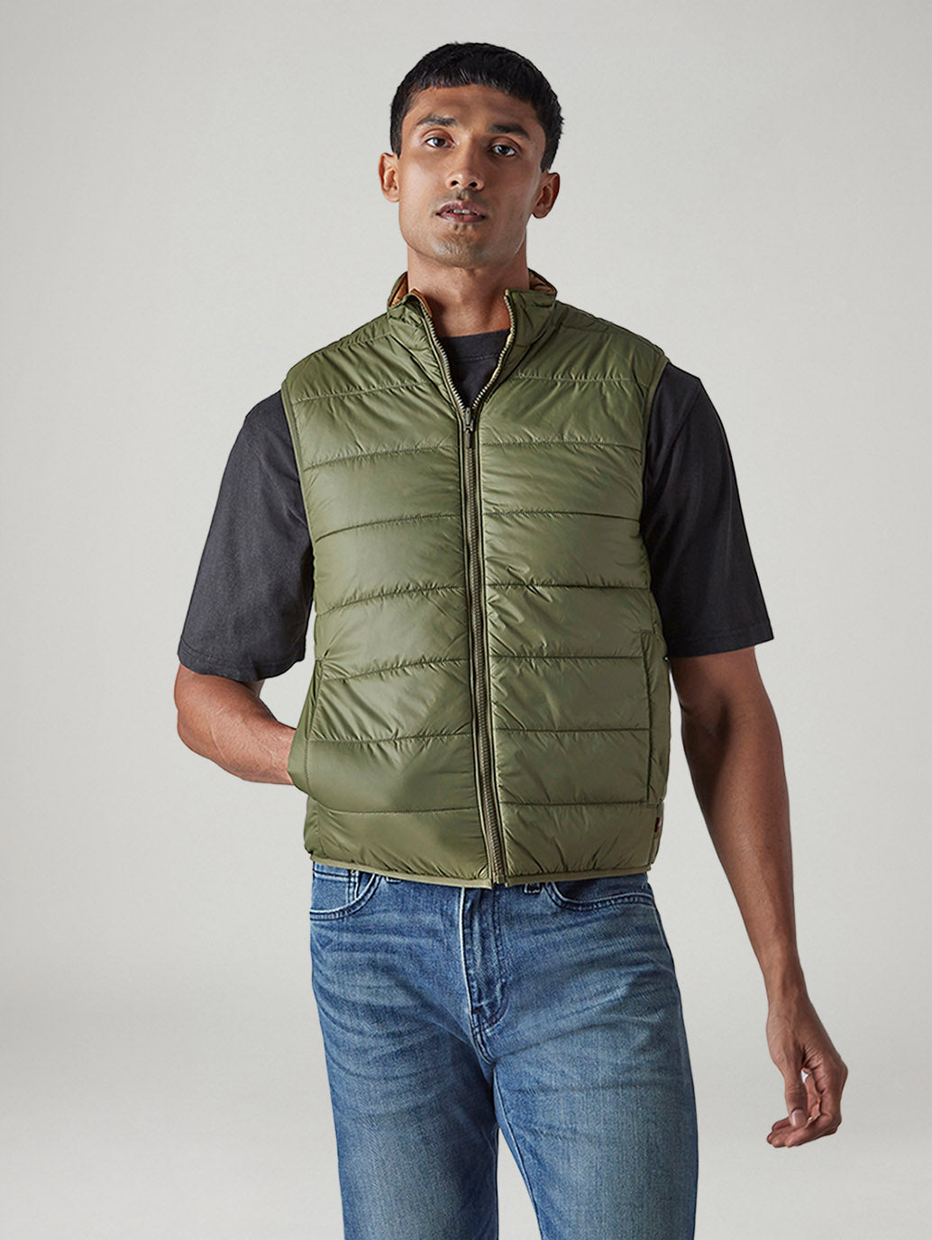 Men's Quilted Slim Fit Reversible Jacket - 20 View