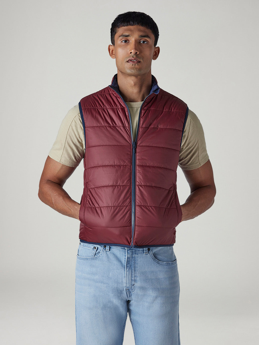 Men's Quilted Slim Fit Reversible Puffer Jacket - 20 View
