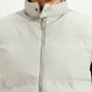 Men's Solid Grey Puffer Jacket - Detail View