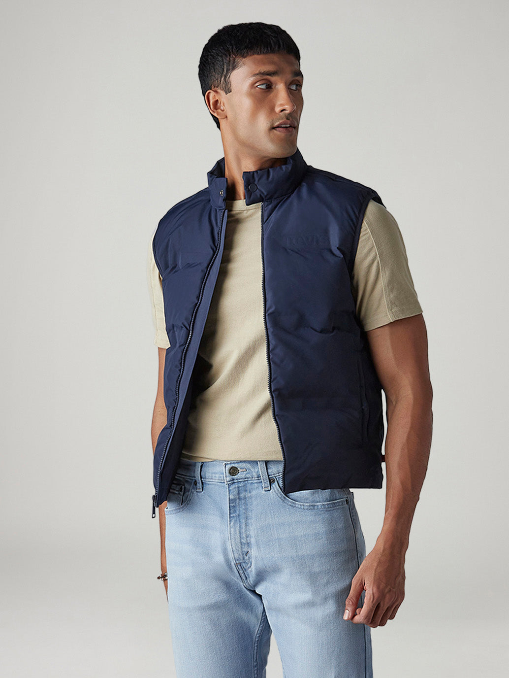 Men's Solid Quilted Slim Fit Jacket