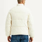 Men's Solid Cream Puffer Jacket - Back View