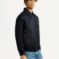 Men's Navy Solid Slim Fit Jacket - Side View