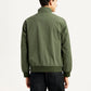 Men's Solid Slim Fit Bomber Jacket - Back View