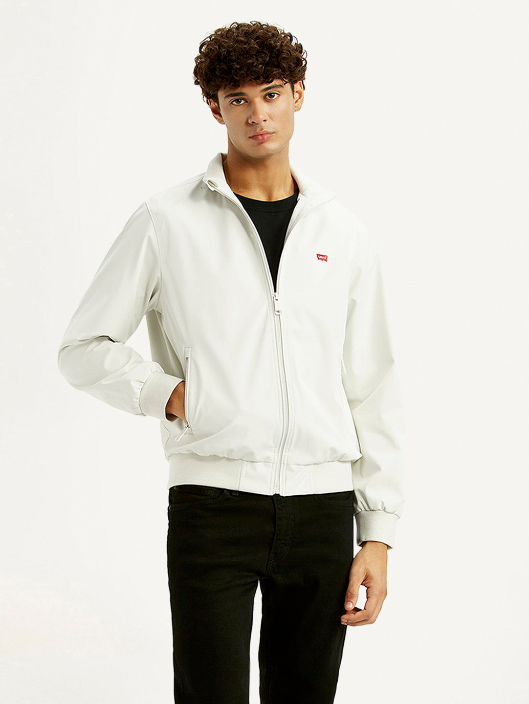 Men's Solid Off White Jacket