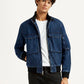Men's Colorblock Dark Blue Denim Jacket - Styleshoot View