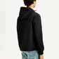Men's Solid Black Windcheater Jacket - Back View