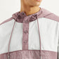 Men's Colorblock Mauve Windcheater Jacket - Detail View