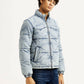 Men's Quilted Light Blue Puffer Jacket - Side View