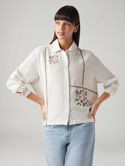 Women's Embroidered Regular Fit Shirt