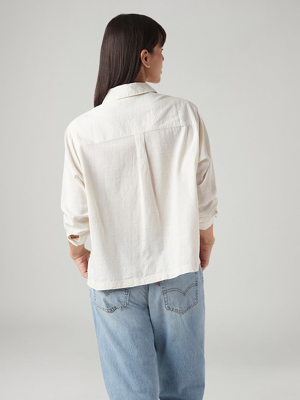 Women's Embroidered Regular Fit Shirt - Back View