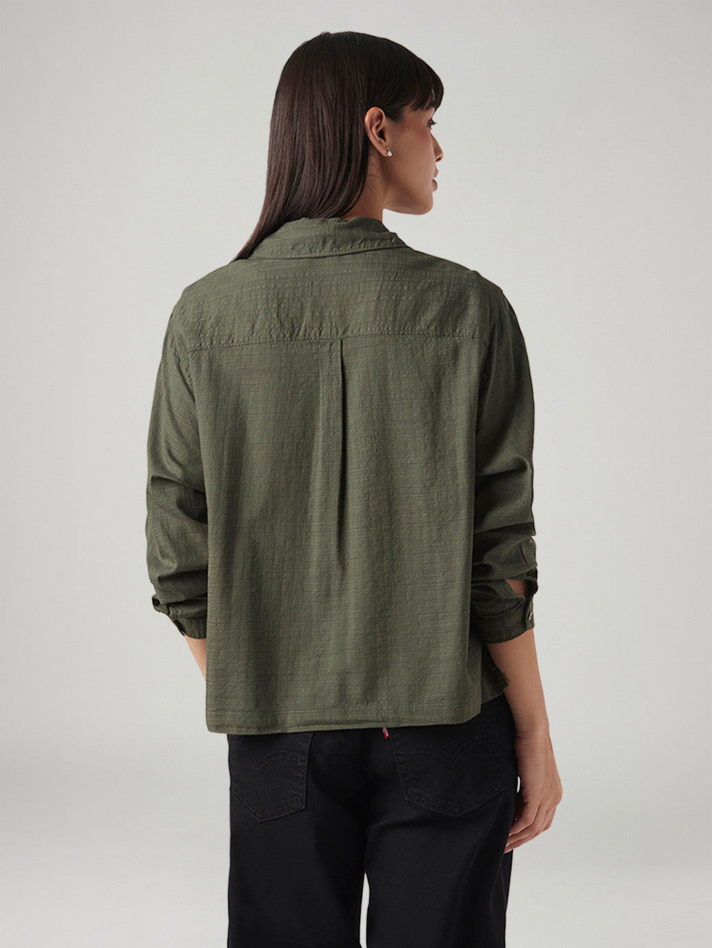 Women's Embroidered Regular Fit Shirt - Back View