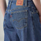 Women's Med Indigo Baggy Dad Barrel Loose Fit Mid Rise Jeans - 20 View