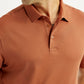 Men's Solid Rust Slim Fit Polo T-shirt - Detail View