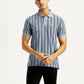 Men's Striped Slim Fit Polo T-shirt - Front View