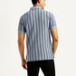 Men's Striped Slim Fit Polo T-shirt - Back View