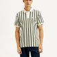 Men's Striped Slim Fit Polo T-Shirt - Front View