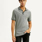 Men's Melange Grey Slim Fit Polo T-shirt - Styleshot View