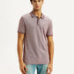 Men's Mauve Slim Fit Polo T-shirt - Front View