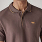 Men's Solid Brown Polo T-shirt - Detail View