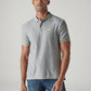 Men's Solid Grey Polo T-shirt - Front View