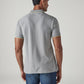 Men's Solid Grey Polo T-shirt - Back View