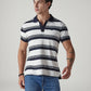 Men's Striped White Polo T-shirt - Styleshot View
