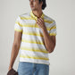 Men's Striped White Jersey Polo T-shirt - 20 View