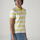 Men's Striped White Jersey Polo T-shirt - 20 View