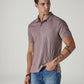Men's Textured Mauve Ribbed Polo T shirt - 20 View