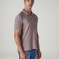 Men's Textured Mauve Ribbed Polo T shirt - 20 View