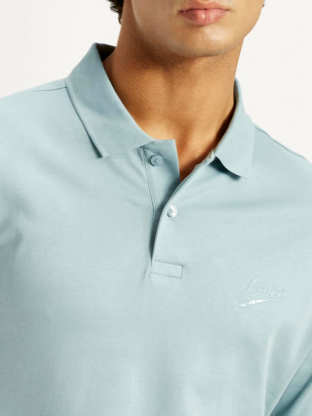 Men's Solid Slim Fit Polo T-Shirt - Detail View