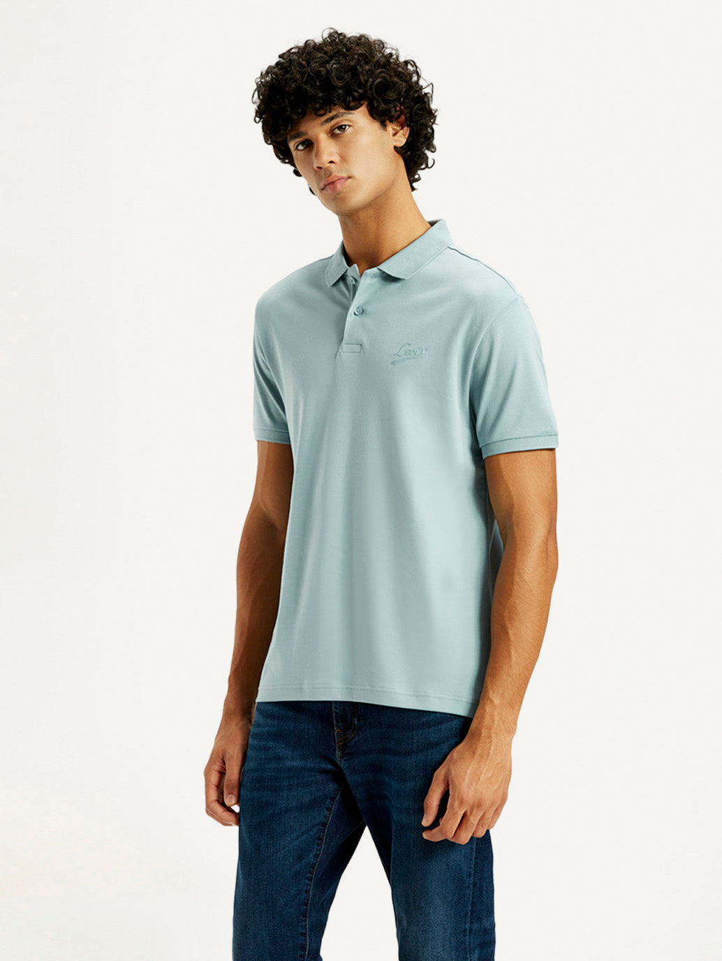 Men's Solid Slim Fit Polo T-Shirt - Side View